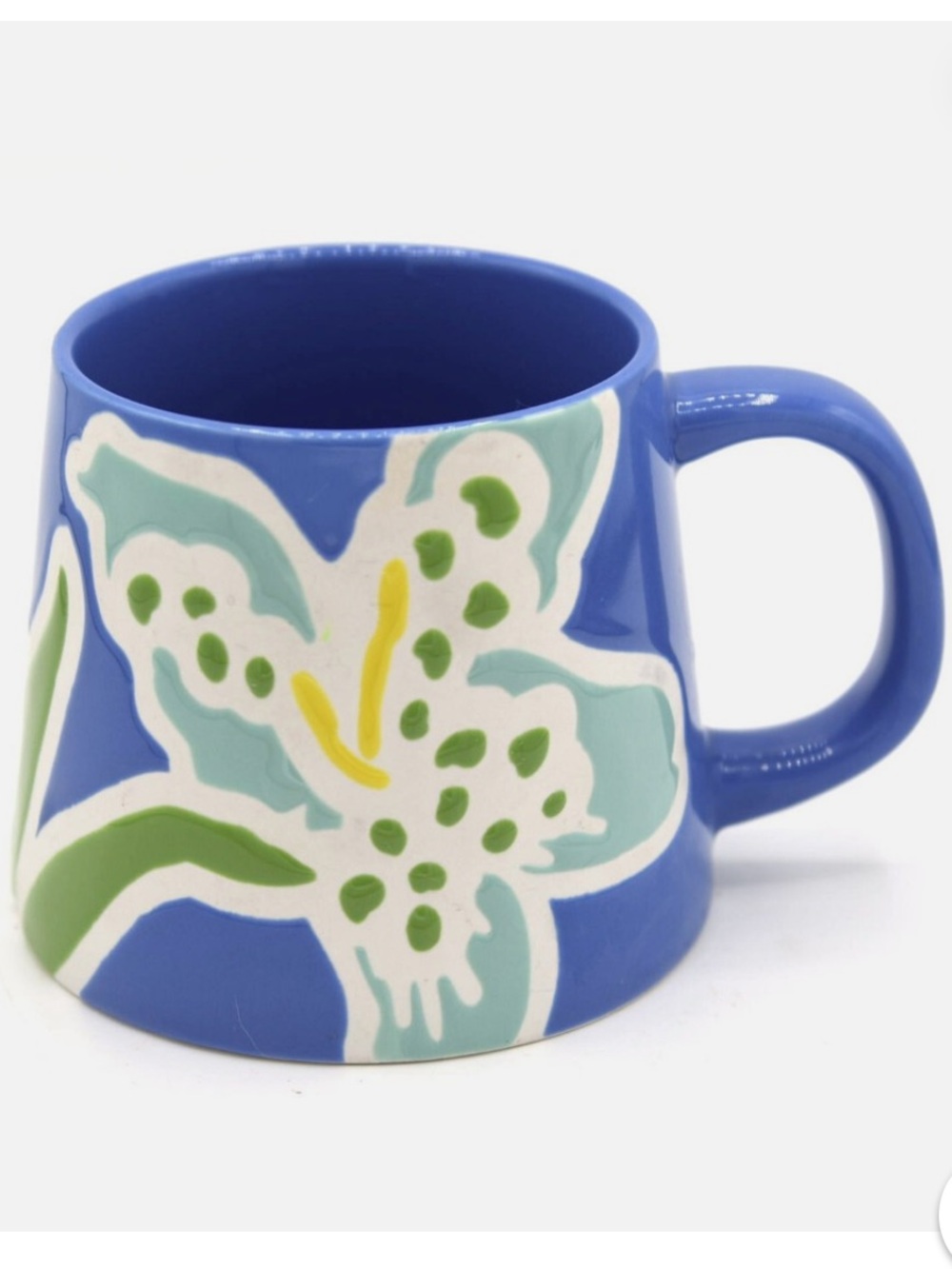 Starbucks Blue Floral Ceramic Mug with Iris Motif